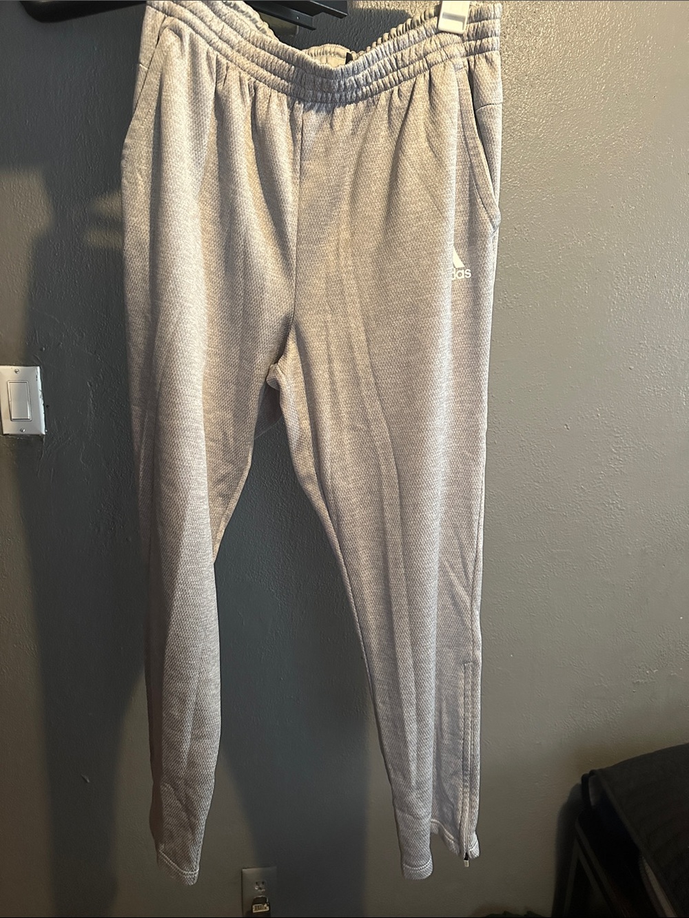 adidas Gray Athletic Joggers with Elastic Waistband